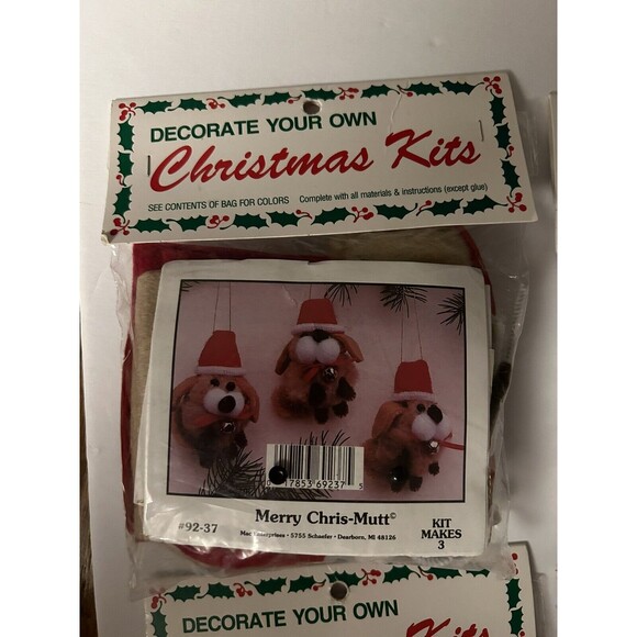 Merri Mac Decorate Your Own Christmas Kits Vintage Lot of 8 NEW SEALED - Picture 2 of 16